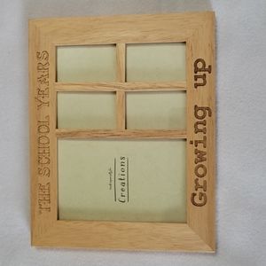 Photo Frame School Years Growing Up Collage Creations 5 Photos Maple Wood Finish